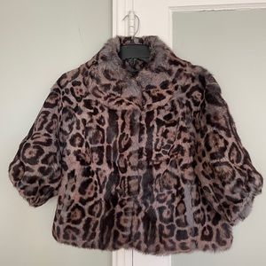 Diane von Furstenberg Leopard / cheetah print fur coat jacket 🐆